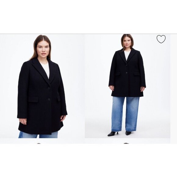 Madewell Womens $298 Plus Blazer Coat in Insuluxe Fabric Black Size 16W NT963